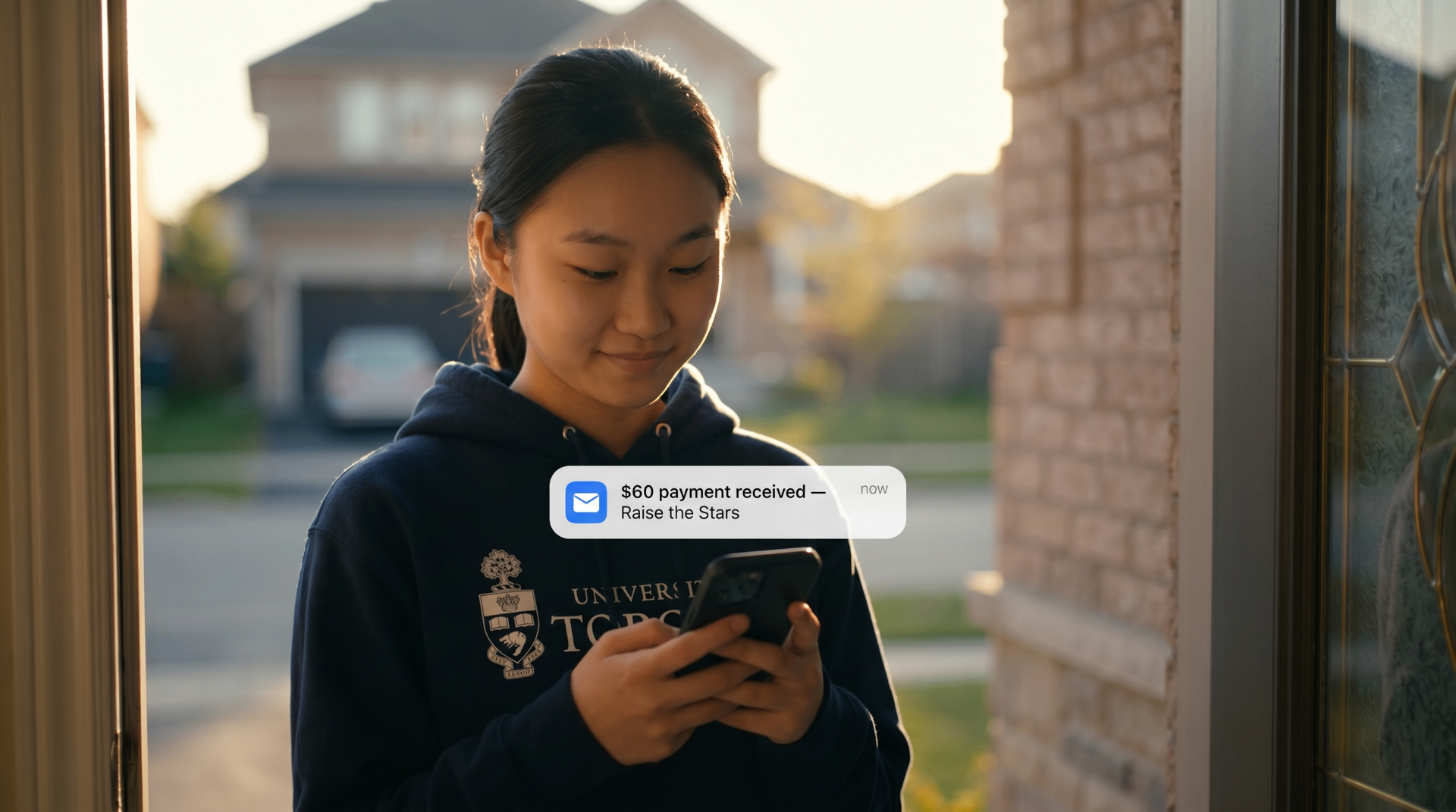 Tutor receiving a payment notification